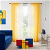 Melodieux Tende Tasparente Ombre Tende per Interni 2 Pezzi, 140x225cm Giallo/Bianco