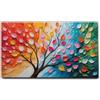 Giallobus - Quadro - 12 - Albero mille colori - Tela Canvas Telaio Standard - 70x40 - Pronto da appendere - Quadri moderni per la casa