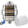 Ibergrif M91010 Filtro doccia per acqua dura, con cartuccia sostituibile per rimuovere cloro e metalli pesanti