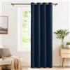 PONY DANCE Tenda Oscurante da Interno Tende Camera da Letto Moderna con Anelli Curtains per Soggiorno Termiche per Salotto 1 Pezzo L 140 x A 260 cm, Blu Scuro
