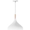 BEL AIR HOME - Lampada a sospensione Baviera 1xE-27 (lampadina non inclusa) Diametro 30 cm in metallo e legno, altezza regolabile (bianco)