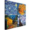 murando - Set di 4 Quadri Fonoassorbenti Vincent van Gogh Notte Stellata e Girasoli 80x80 cm Ciascuno delle Dimensioni di 40x40 cm 4 Pezzi - Quadro Acustico Stampa su Tela Camerretta l-B-0002-b-i