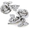 com-four® 2x decorazione cimiteriale rosa - pietra commemorativa di speranza e purezza - ornamento da esterno resistente alle intemperie - pietra floreale da lutto
