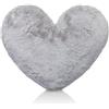 Brandsseller Cuscino a forma di Cuore in Peluche 40x30 cm - Morbido Cuscino decorativo, Regalo romantico per Compleanni, San Valentino o la Festa della Mamma - per Divani e Letti - Grigio Chiaro