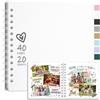 Vienrose DIY Scrapbook Album 20,5x20,5 cm Copertina Rigida Carta Kraft Scrap Book Album Fotografico con 20 Fogli (40 Pagine) Bianche per Matrimonio Baby Shower Famiglia Anniversario, Bianco