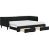 vidaXL Divano Letto Estraibile con Cassetti Nero 90x200 cm in Velluto, Divano Letto con cassetti, Divano Letto, Divano Letto da Soggiorno
