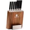 Klarstein Coltelli da Cucina Professionali 7 Pezzi, Set Coltelli da Cucina con Ceppo in Legno, 7 da in Acciaio Inossidabile, Set da Professionali Anti Graffio