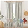 PONY DANCE Tende Lino per Interni Tende Moderne per Soggiorno 200g/m² Linen Curtains Semitrasparenti con Fettuccia per Salotto 2 Pezzi L 140 x A 245 CM, Verde Grigiastro