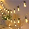 AGOTD Ghirlanda di luci a LED con batteria, 20 luci decorative a sfera trasparenti, stringa di luci a LED con timer per interni ed esterni, camera da letto, camera, matrimonio, festa, Natale