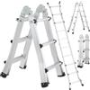 TLGREEN Scala telescopica 2.86M Scala multiuso in alluminio scala allungabile 3x2 pioli 3 in 1 telescopica multifunzione pieghevole cavalletto di prolunga a gradini e bifacciale portata massima 150 kg