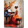 Giallobus - Quadro - 93 - Ragazza al piano - Tela Canvas Telaio Standard - 70x100 - Pronto da appendere - Quadri moderni per la casa