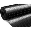 BIANCHERIAWEB Tappeto Rivestimento Pavimento Gommato PVC con Bolle Colore Nero Bollato 100x300 Floor Nero