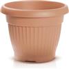 IMJ-Global Vaso per piante Fiori DCE50 TERRA Grande Tondo Ø50cm da interno esterno Terracotta 38 Litri Ø50x39 cm design Classico Fioriera in plastica da balcone
