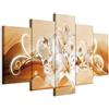 B&D XXL - Quadro Gigli Bianchi 150x75 cm 5 Pezzi - Stampa su Tela Strutturata - Quadri Componibili Moderni Grandi Soggiorno - Pannelli Decorativi per Pareti Decorazioni da Parete b-B-10221-b-a