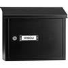 ARREGUI V4074 Maxi Cassetta Postale in Acciaio per Porte o Cancelli Interni, Cassetta Postale 33x4 cm, Taglia M (DIN A4 Posta e Rivista), Anticorrosivo, nero testurizzato
