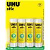 UHU Stick colla per bambini, sicura da usare per i lavoretti, adatta per la scuola, l'ufficio, l'università 4 x 40 g, Standard