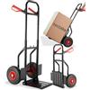tectake® Carrello Portapacchi, Telaio Estensibile, Traverse Arrotondate, Paletta di Carico Ripiegabile, Proteggi-Ruote, Carrellino con Ruote e Maniglie di Sicurezza - Nero