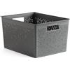 TATAY Cestino Portaoggetti Bohol 20 L | Scatola Organizzatrice | Ventilazione Ottimale | Sistema Modulare Impilabile | Manici Integrati | Plastica Riciclata Senza BPA | 30x39x21,5 cm, Grigio