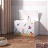 [en.casa] Baule per Giocattoli (AxLxP) 40 x 60 x 30 cm Cassapanca per Cameretta Contenitore Porta Giochi - Mobile a Misura di Bimbi - Decorazione Oceano - Multicolore