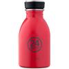 24BOTTLES Urban Bottle - Borraccia 250 ml, Borraccia Acciaio Inox, Bottiglia con Tappo 100% Ermetico Ultraleggera, Borraccia Palestra senza BPA, Borracce Design Italiano [NON Termica], Hot Red