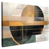 MuchoWow© Stampa Foto 60x40 cm Quadro Moderno Quadri Moderni Soggiorno Con Cornice Stampe Da Parete Camera Da Letto Matrimoniale Decorazione Canvas Astratto - Oro - Bronzo - Verde - Moderno