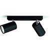 PHILIPS CONSUMER LIGHTING KOSIPO FARETTO 2 LUCI NERO IN METALLO 2 LUCI NERO
