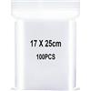 YOFADCI Sacchetti in Plastica Trasparente Richiudibili, Sacchetto Sigillato, Borsa con Chiusura a Cerniera, Applicano a Cucina, Ufficio, Conservazione della Cancelleria ecc. 17x25cm 100pezzi