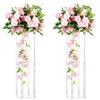 Inweder Vasi Acrilico Centrotavola Matrimonio Tavoli - 2 Pezzi Colonna Trasparente Portafiori Vasi Fiori Alti 80cm Centrotavola Vasi Geometrici Inweder Centrotavola Matrimonio Festa Decorazioni Casa
