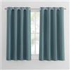 PONY DANCE Tende Oscuranti per Salotto Moderne 2 Pezzi L 140 x A 145 cm Tenda Termica Isolante Cameretta Bambina Blackout Curtains per Soggiorno con Anelli, Blu Artico