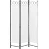 [en.casa] Paravento Pieghevole per Interni e Esterni in 3 Pannelli Separè Decorativo Parete Divisoria per Camera da Letto Spogliatoio Terrazza 171 x 120 cm Telaio in Acciaio - Bianco