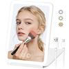 BNEHHOV Specchio Trucco con Luci Ricaricabile, 3 Tonalità di Luce Regolabili, 2000 mAh Specchio Trucco Pieghevole Portatile con Interruttori Sfioramento e Funzione Memoria, Ideale per Viaggio e Casa