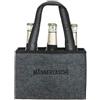 Brandsseller Borsa da uomo per bottiglie, borsa per la spesa, in feltro, per 6 bottiglie, colore grigio
