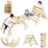 COSTWAY 4 in 1 Set da Arrampicata per Bambini, Giocattoli da Arrampicata a Triangolo con Triangolo Arco e Salita, Ideale per Bambini 1 Anni + (Macaron)