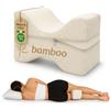 The Double Twenty Cuscino Ergonomico Gambe e Ginocchia in Memory Foam | Federa in Bamboo Naturale Sfoderabile | Supporto per Dormire sul Fianco, Sollievo Dolore Lombare e Sciatica | Certificato OEKO-TEX | Made in Italy