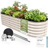 HOFGARTEN 200x60x42 cm Orto Rialzato da Esterno - Letto da Giardino 6-in-1 - Cassone per Aiuola in Acciaio Zincato con Fondo Aperto - Inossidabile & Durevole - Kit Fioriera per Terrazzo (Crema)