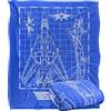 LOGOVISION Paramount - Top Gun Plane Bluprint Coperta super morbida al tatto setoso - 152 x 127 cm