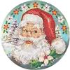 Ideen mit Herz Diamond Painting - Quadro per finestra con stampa fronte/retro, diametro 18,3 cm, con pietre per diamond painting, attrezzi e accessori (Babbo Natale)