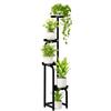 Bamworld Porta Piante da Esterno Interno Portavasi da Interno Portavasi Ferro Supporto per Piante Scaffale per Piante da Balcone(Nero)(22.3x22.3x116cm)