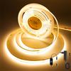 FUIQI Striscia LED COB 3 Metri,Bianco caldo 2700K,24V LED COB con Controllo Dimmerazione Tocco,CRI90+,8mm Larghezza,con Alimentatore - Ideale per Cucina,Camera da Letto e Sfondo Televisivo
