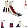 RELAX4LIFE 3 in 1 Centro Attività per Bambini, Parco Giochi con Scivolo, Anello di Lancio e Canestro, Set di Scivoli per Bambini da Giardino o Cameretta, Età 18 mesi-5 anni (Blu+Beige)
