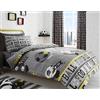 Bedlam Set Copripiumino, 52% Poliestere, 48% Cotone, Grigio, Singolo