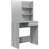 vidaXL Toeletta con Specchio Grigio Sonoma 74,5x40x141 cm