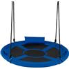 COSTWAY Altalena a Nido per Bambini, Altalena Rotonda con Corde Regolabili in Altezza, Cuscino e Maniglia, Ideale per Cortile e Giardino, Capacità di Carico 150 kg (Blu)