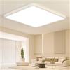 EASY EAGLE Plafoniera led soffitto, 50CM Lampadario led soffitto 4000K, 52W Lampada da Soffitto LED Moderno per Camera da Letto soggiorno Cucina Balcone Bagno Ufficio, Quadrata