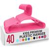 Utopia Home Appendiabiti per Bambini e Neonati, Pack di 40 - Grucce Sottili, Durevoli e Salvaspazio per Armadio e Cameretta, Perfette per Cappotti, Giacche e Vestiti, Rosa