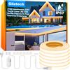 Gliztech Striscia LED COB Esterno Impermeabile IP67 Spina Diretta, 10M Striscia Led 220V Luminosità per Esterni con Doppio Controller Fusibile, 2700K LED COB Bianca Calda per Commerciali da Giardino e Patio