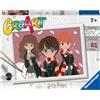 Ravensburger CreArt: Harry Potter: Il trio magico - Dipingere con i Numeri per Bambini 7+ Anni, Kit Pittura con Tavole, Cornice, Pennello e Colori Inclusi, 25 x 18,30 cm, Idee Regalo