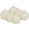 Bolsius Candela a sfera rustica - avorio - 6 pezzi - Ø 7,6 cm - candela decorativa - lunghezza 25 ore - non profumata - contiene cera vegetale naturale - senza olio di palma