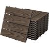 ECD Germany Piastrelle per Terrazze in WPC 30x30 cm Marrone Scuro Set da 11 per 1m² Effetto Legno con Drenaggio e Sistema a Clic per Balconi Mattonelle per Giardini Pavimenti da Esterno