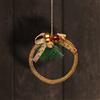 COM-FOUR® corona di Natale decorativa - Corona dell'Avvento con coni, fiocco, palline e verde abete - Corona di Natale color oro - Gancio per decorazioni natalizie (corona - color oro)